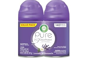 Air Wick Automatic Air Freshener Spray Refill, 2ct, Lavender & Chamomile, Odor Neutralization, Essential Oils