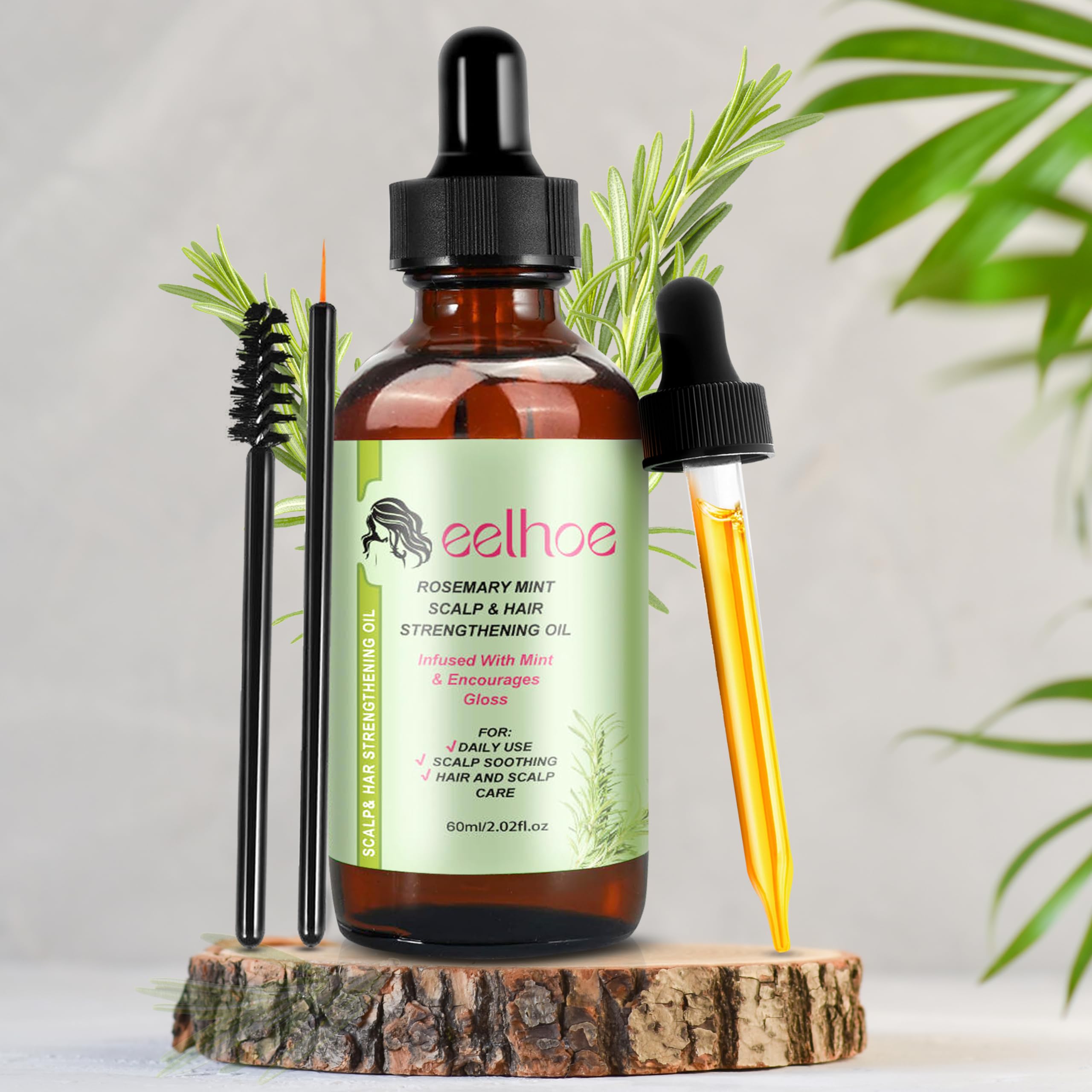 Organic Rosemary Oil for Hair Growth Pure Essential Oil for Dry Damage Hair Dandruff Scalp Treatment Hair Loss Eyelashes Eyebrows Hair Care