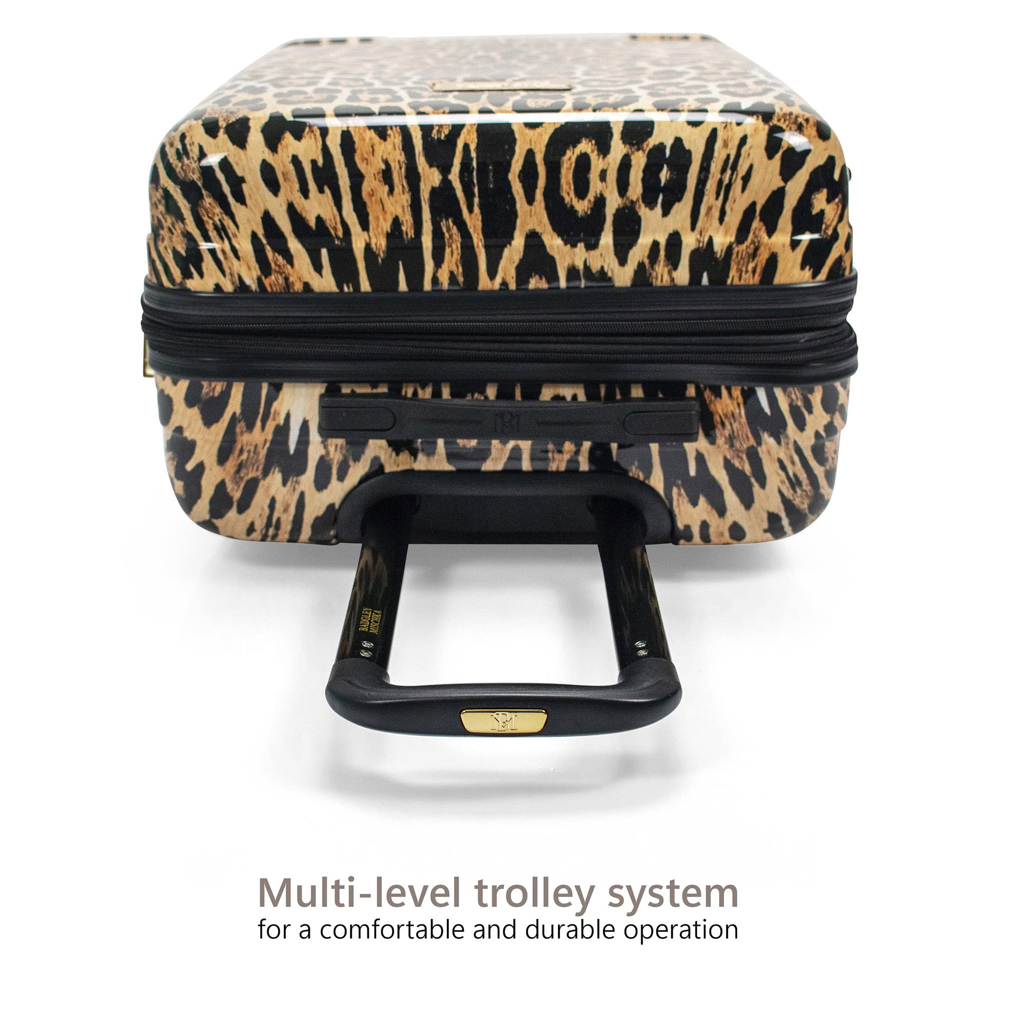 Badgley Mischka Leopard 3 Piece PC-ABS Expandable Luggage Set