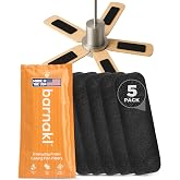 Barnakl Ceiling Fan Air Purifier Pads, Carbon Filters for Blades, 5 Count | Activated Coconut Shell Carbon, Traps Dust, Odors &amp; Allergens, Easy-Stick Universal Fit, Odorless &amp; Unscented