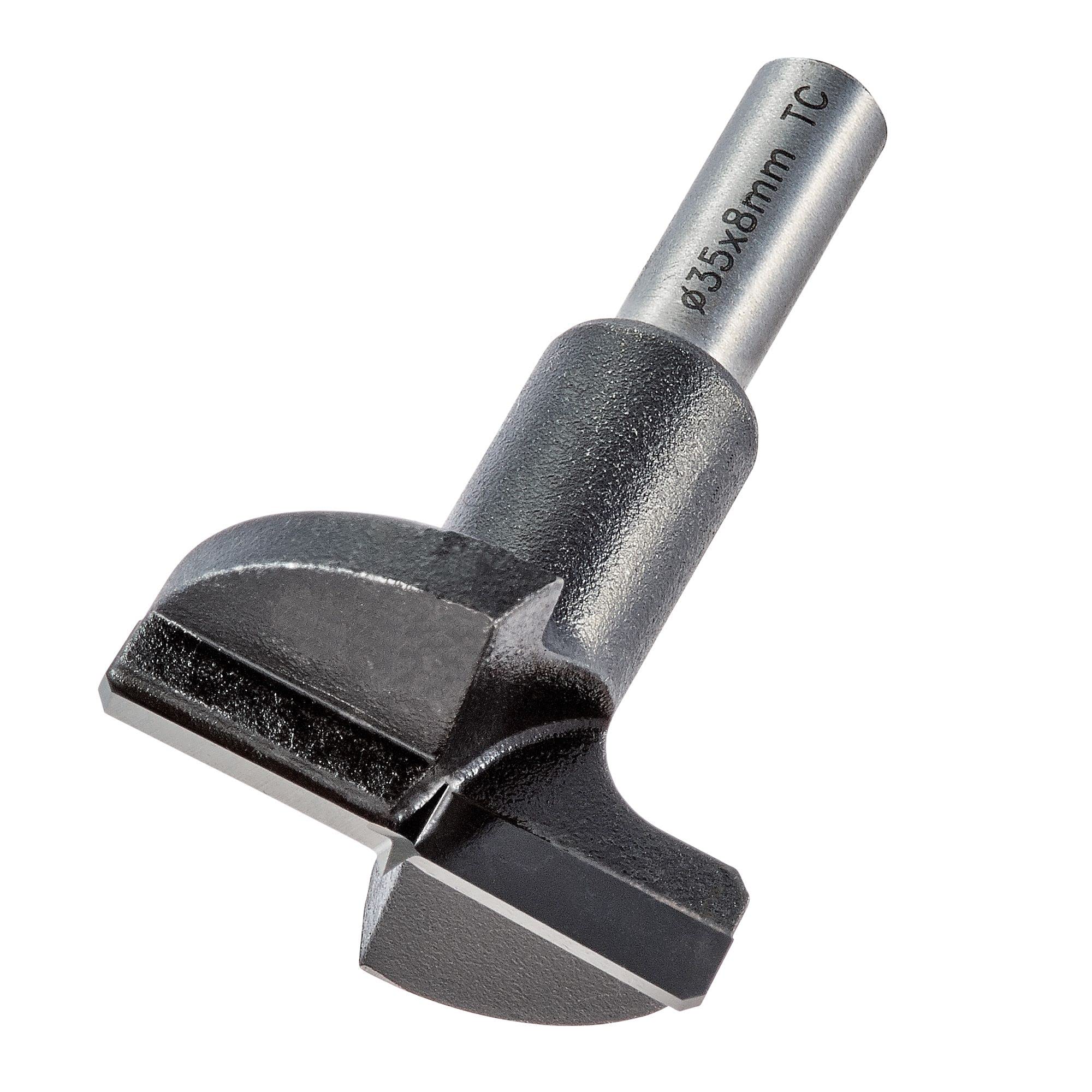 Trend Hinge Sinking Pillar Drill Machine Bit for Recessing Circular Hinges, 35mm Diameter, T420/35X8MMTC