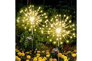 Anordsem Solar Lights Outdoor Decorative: Bendable Copper Wire with 120 LED Firework Beads - Waterproof DIY Warm Fun Decorating Yard Garden Patio - Christmas Gifts for Homeowner Over 30