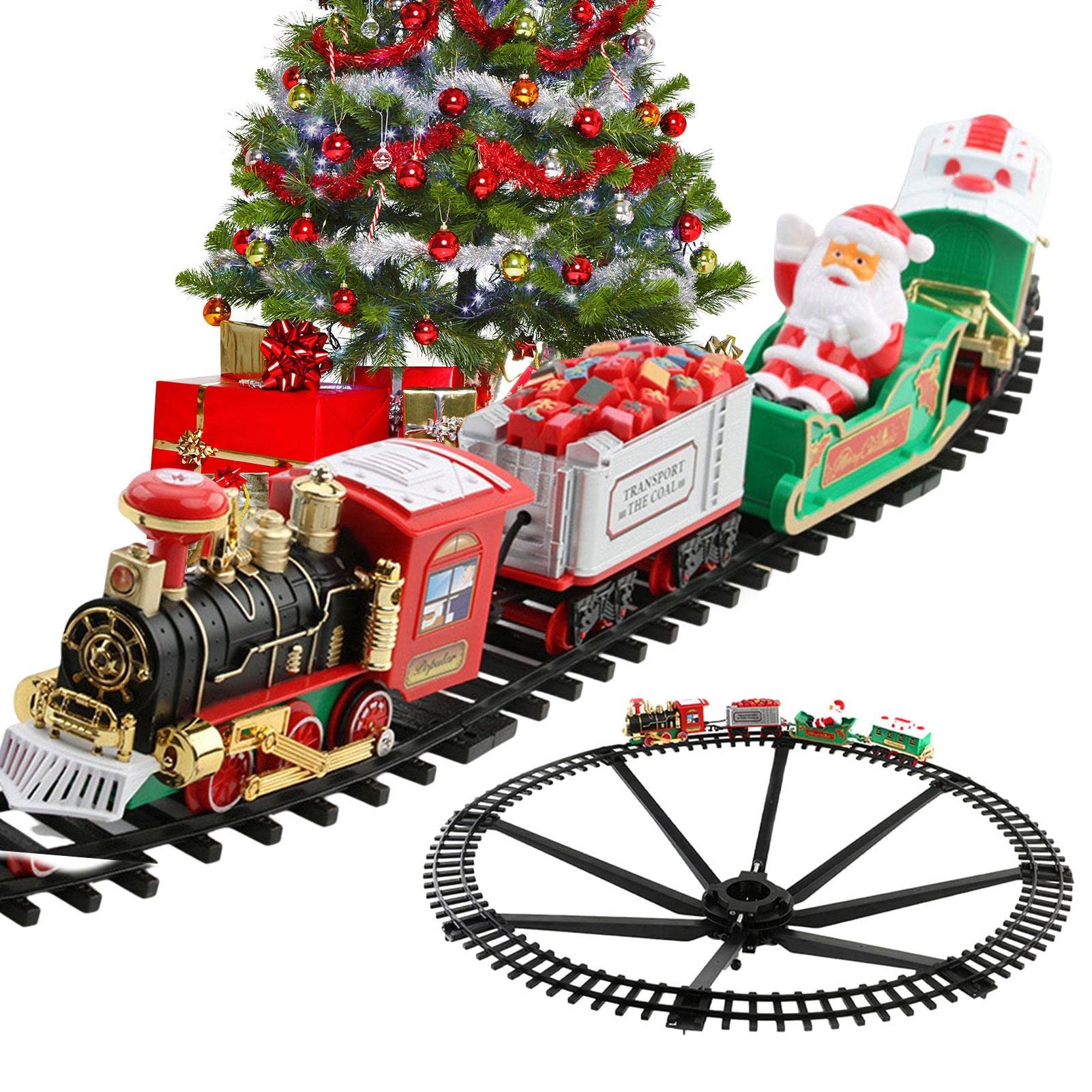 christmas train set christmas train electric toy with lights christmas tree train rail set car toy electric locomotive train battery operated vehicle toy christmas train set christmas decorations