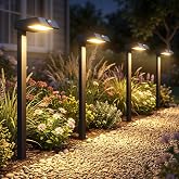 XMCOSY+ Solar Pathway Lights, 6 Pack Metal Motion Sensor Outdoor Lights | 300LM Bright Landscape Lights, All-Night Lighting, IP65 Waterproof Garden Light for Yard, Driveway &amp; Walkway, Warm/Cool White