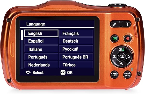 Praktica Luxmedia WP240 Waterproof Digital Compact Camera Orange 20 MP4x Optical Zoom Amazon Basics Case for Point and Shoot Camera Large