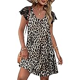 WIHOLL Dresses for Women 2026 Summer Casual Wedding Guest Dress Lace Short Sleeve Sundresses Fashion Beach Vacation Clothes