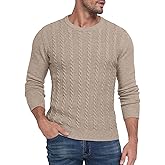 Sailwind Men's Crewneck Pullover Sweater Casual Knitted Twist Sweaters