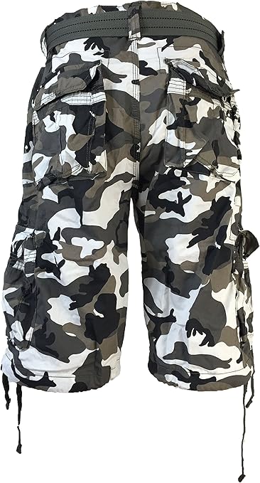 distressed army fatigue shorts