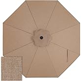 ABCCANOPY OLEFIN® 5-Year Non Fading 9FT Patio Umbrella Replacement Canopy Only (Khaki)