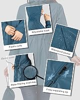 33,000ft Womens Rain Jacket Waterproof Packable Hooded Long Coat Moroccan Blue view 5