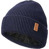 Wmcaps Merino Wool Fleece Lined Beanie Winter Hats for Men Women, Warm Thermal Kint Cap for Outdoor