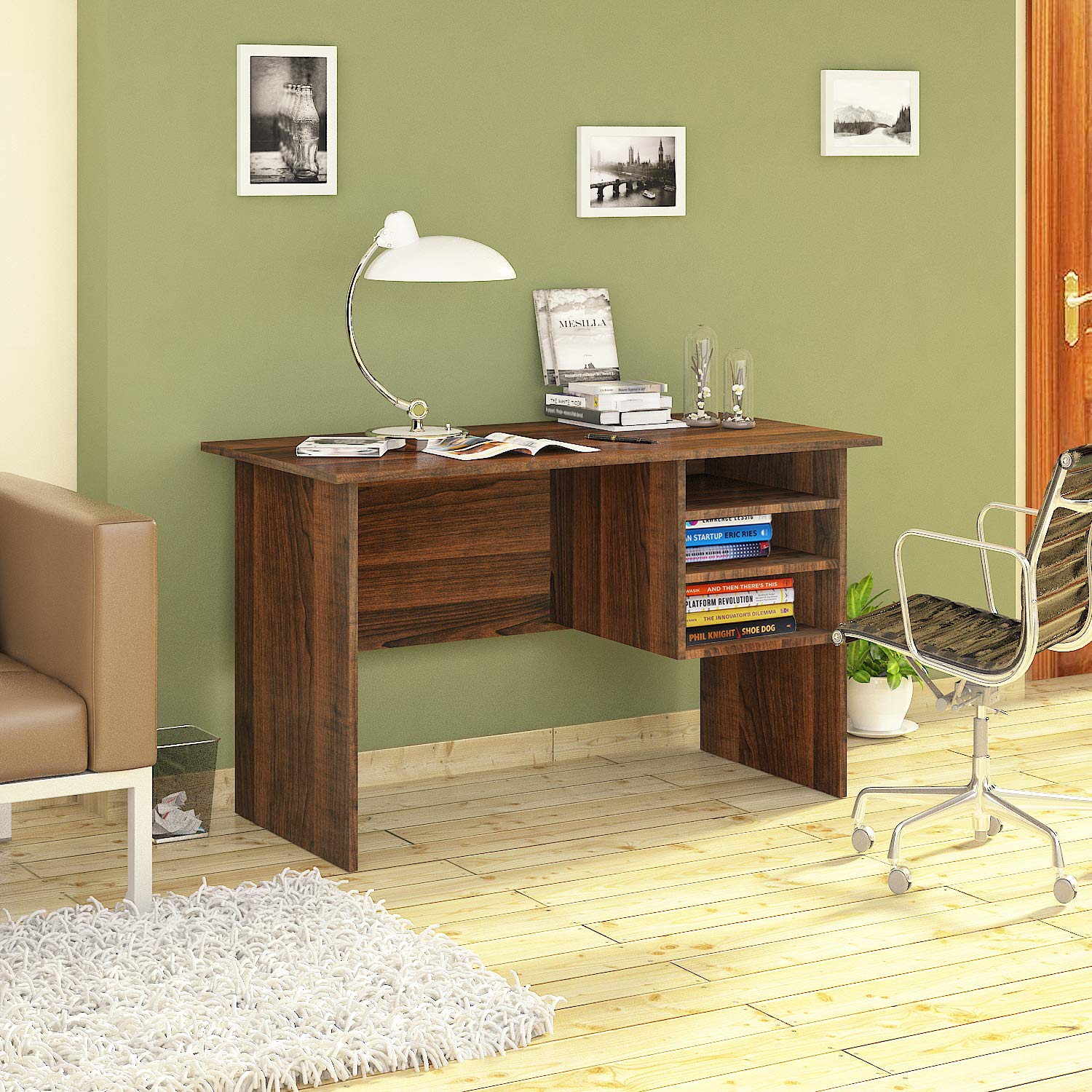 Klaxon Oak Engineered Wood Study Table, Laptop, Computer Table Desk for