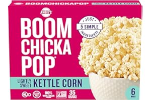 Angie's BOOMCHICKAPOP Lightly Sweet Kettle Corn Microwave Popcorn, (6) 3.29 oz. bags