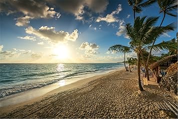 2 1 X 1 5 M Coucher De Soleil Romantique Paysage Bord De Mer Plage