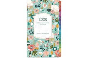 COBOLL 2026 Planner Refills - Weekly Monthly Refills with 6 Punched Holes from January to December, 3.8'' x 6.4'' Pocket Calendar Inserts