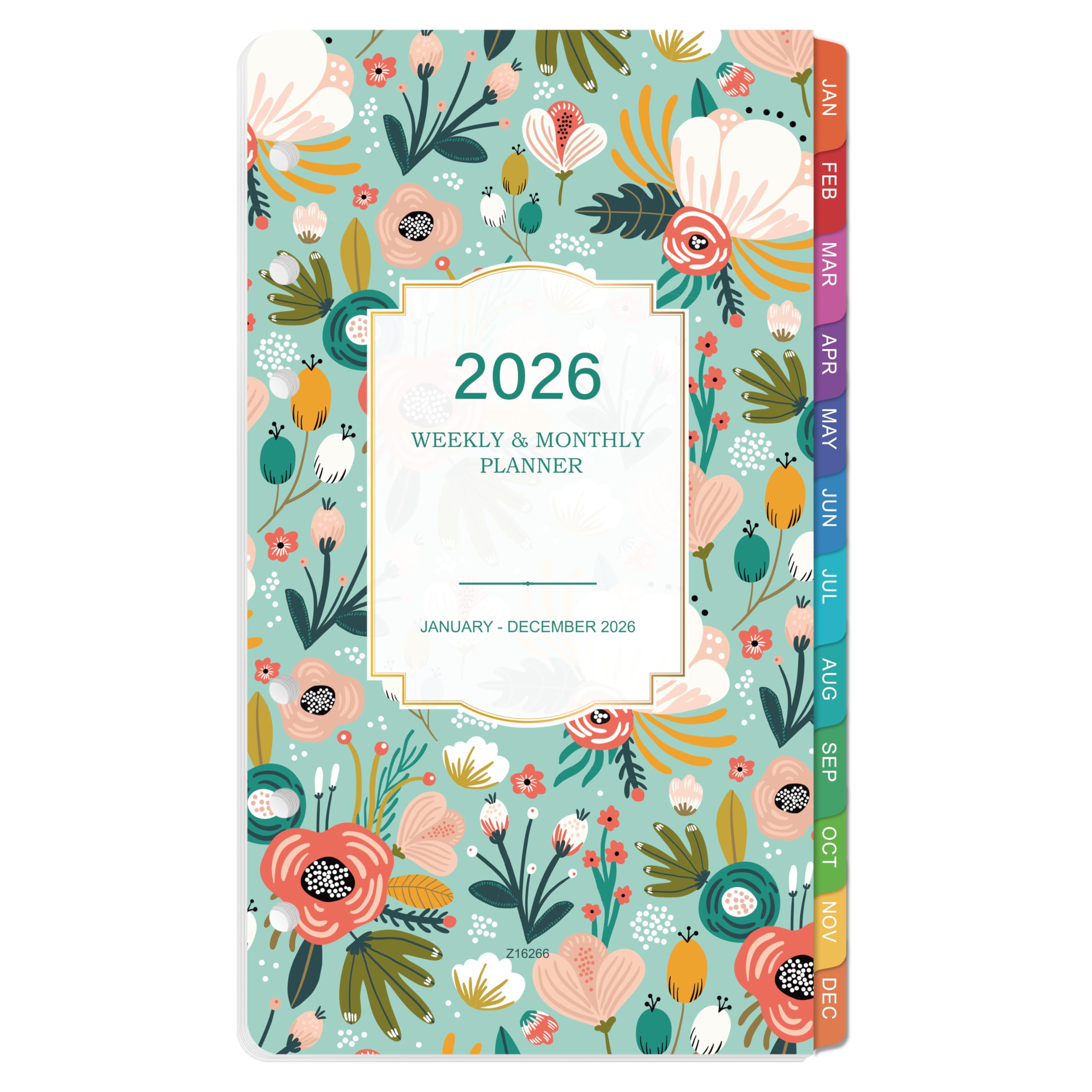 Photo 1 of 2026 Planner Refills - Weekly Monthly Refills with 6 Punched Holes from January to December, 3.8'' x 6.4'' Pocket Calendar Inserts