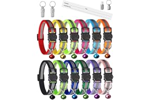 Extodry 14 Pack Set Kitten Collars Breakaway with Bells,Reflective Safety Cat Collar,Ideal for Puppy, Girl Boy Cats,with Name Tag,Adjustable for Small Animal,Pet Supplies(12 Colors & 2 ID Tags)