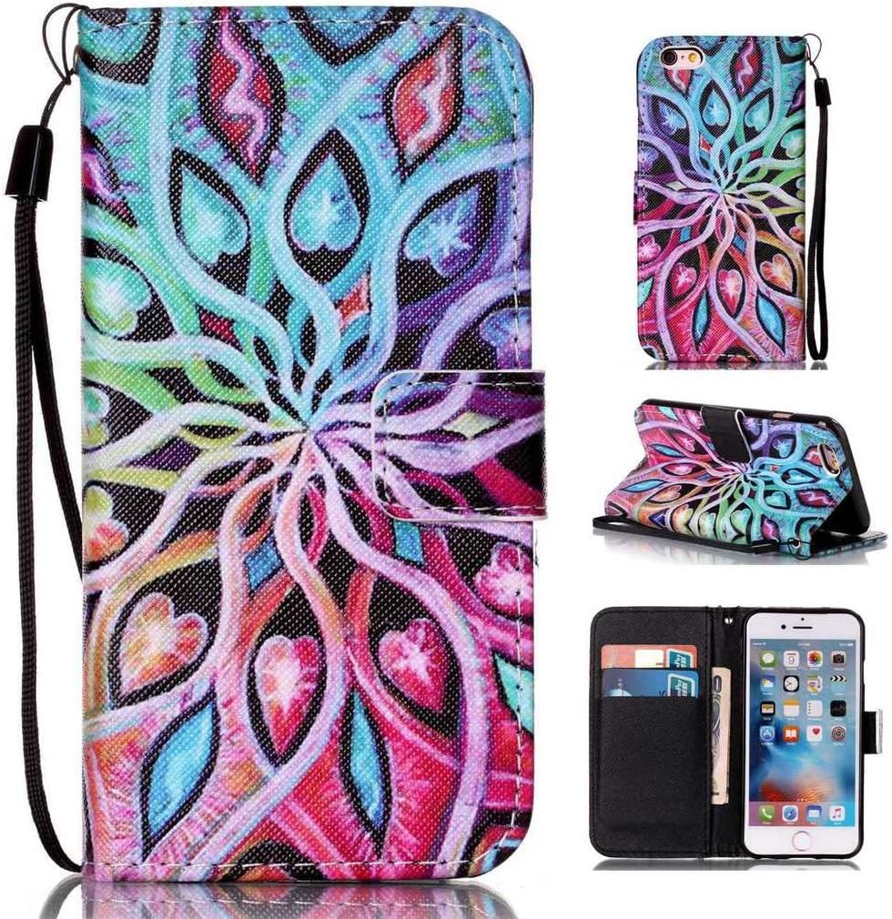 KKEIKO iPhone 6 Plus Case, iPhone 6s Plus Leather Wallet Case [with Free Tempered Glass Screen Protector], Elegant Flip Case Slim Fit Book Style Folio Case Cover for iPhone 6s Plus (Design #3)