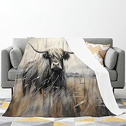 Highland Cow Blanket Farm Cow Throw Blanket