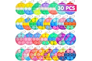 OGABEL Pop Fidget Toys Bulk Its Party Favors for Kids 4-8 8-12 30 Pack Mini Pop Keychain It Fidgets for Kids Toys Classroom Prizes Easter Basket Stuffers for Toddler Sensory Toys Birthday Goodie Bag Stuffers
