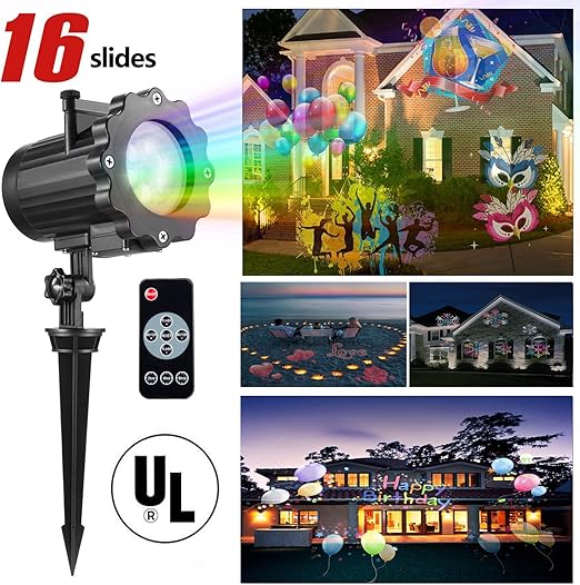 Proiettore Luci Natale Giardino.Takihoo Proiettore Luci Natale Impermeabile Ip65 Led Luce Decorazioni Natalizie Con 16 Effetti Luci Spotlight Proiettore Lampada Giardino Rotante Per Natale Giardino Cortile Muro Decorazione Amazon It Illuminazione