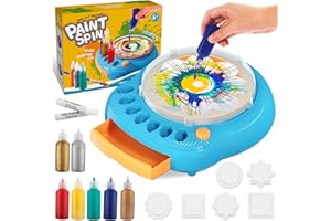 TINGINGYULI Arts and Crafts for Kids Ages 4-8,Paint Spin Art Machine Kit,Art Craft Set for 6-9 Year Old,Cool Painting Spinner Toys Kits Set,Art Supplies Birthday Gifts for Boy Girl Ages 6 7 8 9 10 11 12 Blue