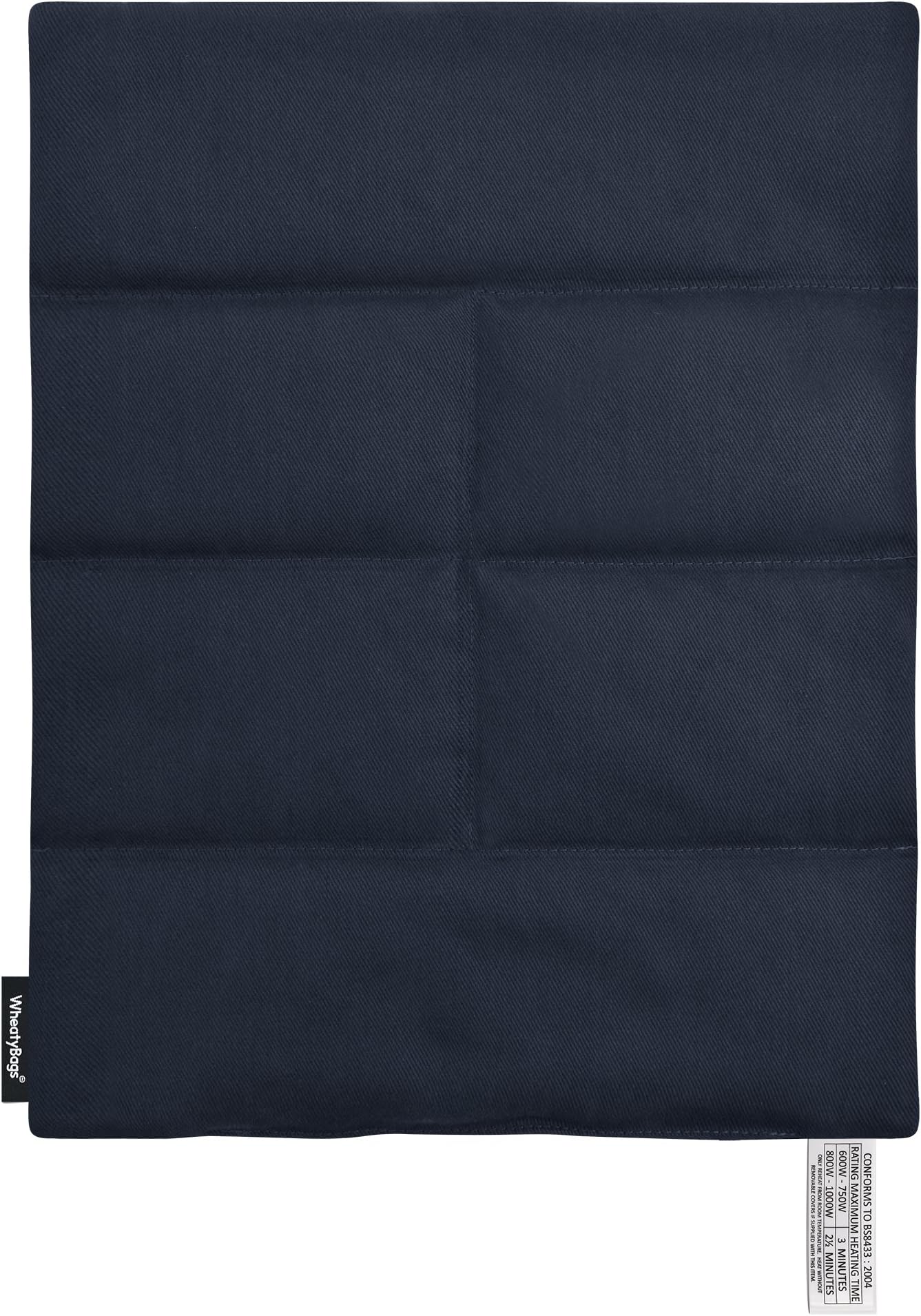 Wheat Bag Large Rectangle 40cm Microwave Heat Pack (or use as a Cold Pack) by Wheatybags® (Cotton Fabric - Navy Blue with Lavender)