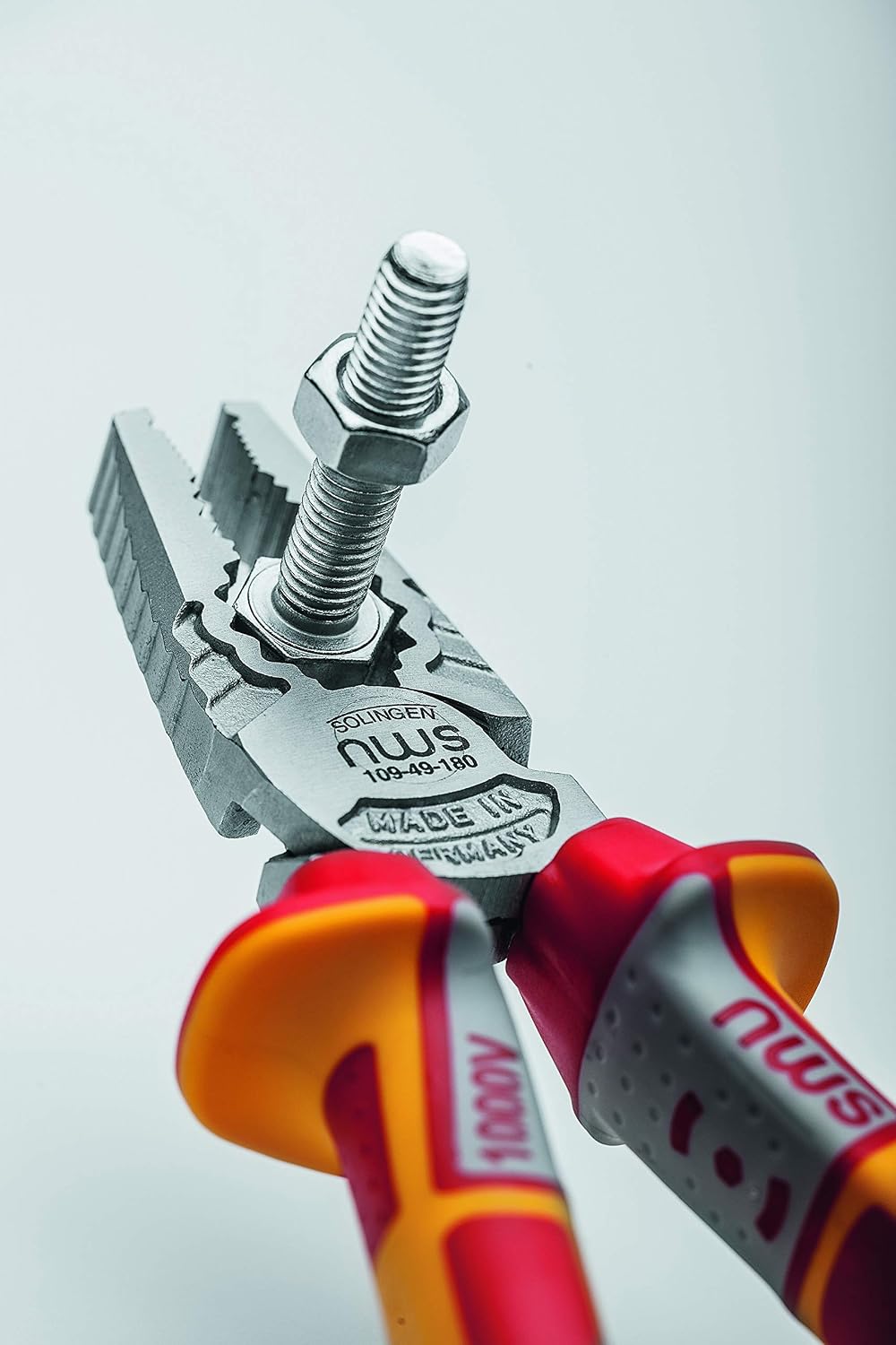 NWS 109-49-VDE-180-SB VDE Number 109-49 "CombiMax Combination Pliers, Silver/Red/Yellow, 180 mm - Image 3