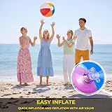 SHATCHI 12 Pcs 20 Inch Inflatable Rainbow Beach Ball Multicolour Pool Toy view 6