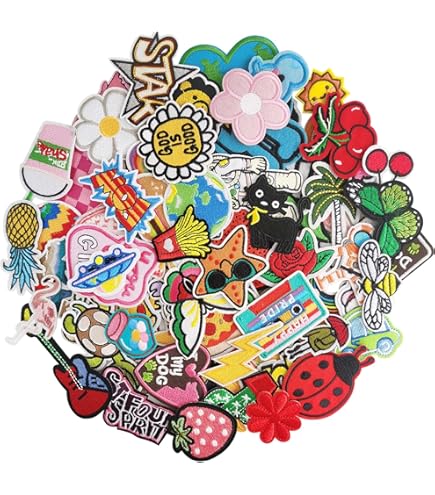 20-Pack Kids Embroidered Patches - Assorted Sew On/Iron On Appliques For Clothes & Hats