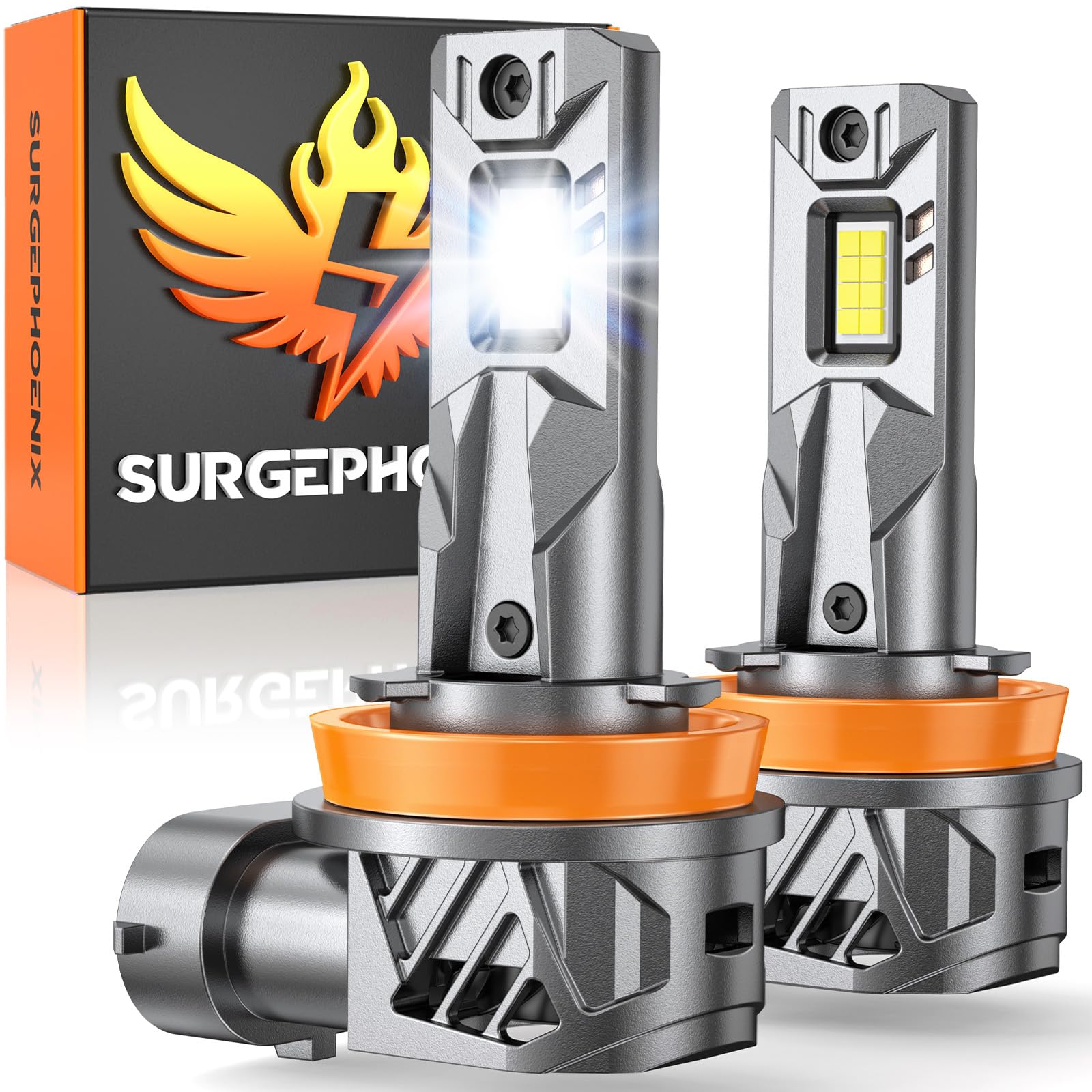 Photo 1 of Surgephoenix H11/H9/H8 Light Bulb, 60000LM Super Brighter, 1:1 Mini Size,6500K Cool White H11 Off Road Light or Fog Light Bulbs Pack of 2