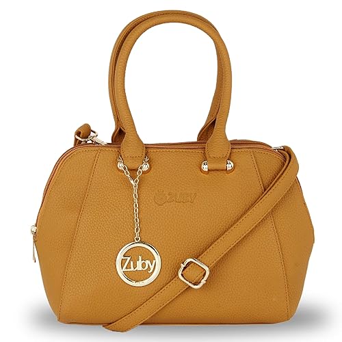 Zuby Womens Mustard Solid Satchel Bag