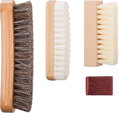 Amazon Com Shoe Brush Kit With 100 Horsehair Bristles Shoe Brush