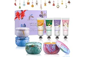 KIYTARBOO Gift Baskets for Women: Unique Candles & Hand Cream Lotion Gift Sets, Christmas Gifts for Women, Best Friend Birthday Gift, Personalized Secret Santa Gift for Sister Mom Female Coworker Friendship