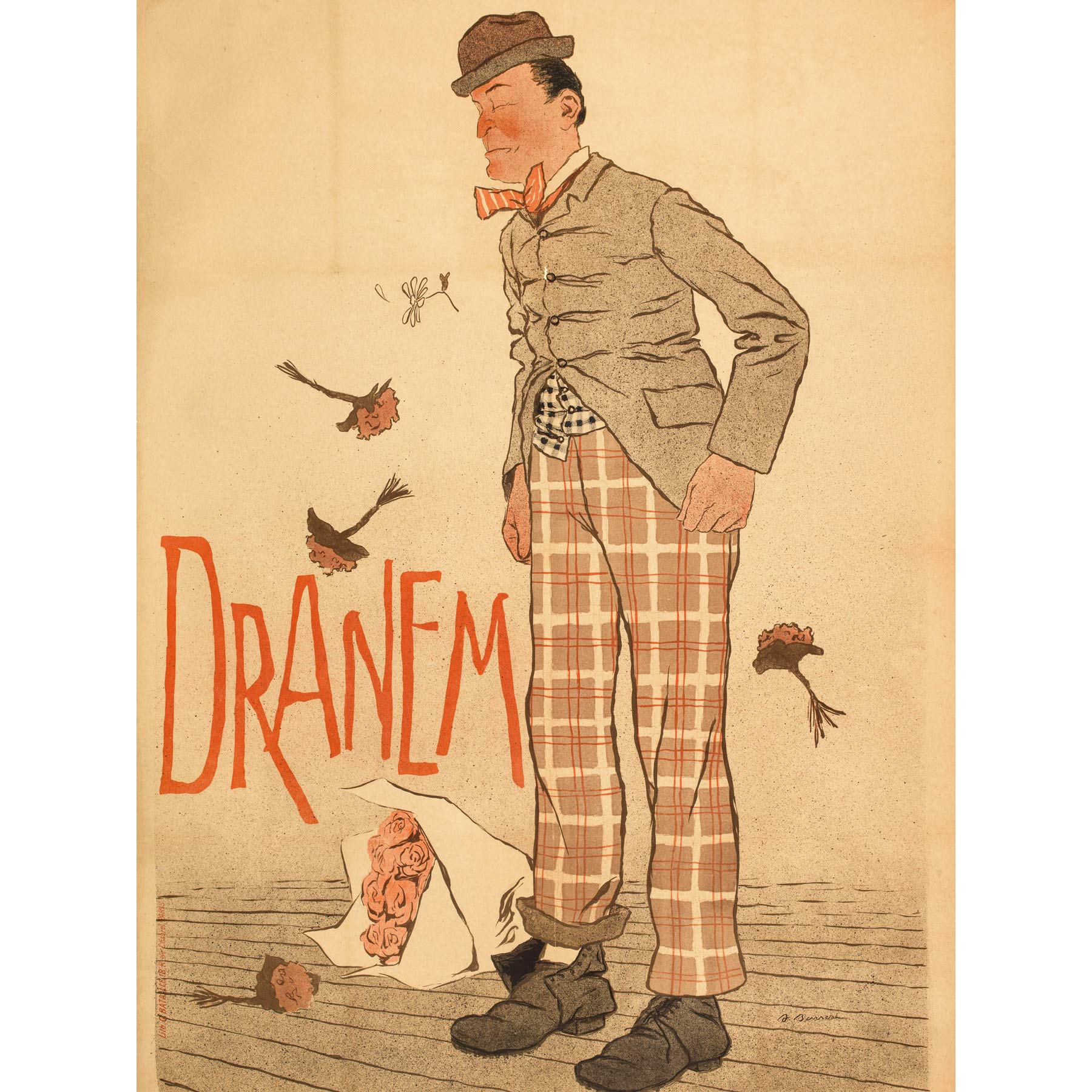 Barrere Dranem Comic Singer Cabaret Advert Large Wall Art Print Canvas Premium Mural