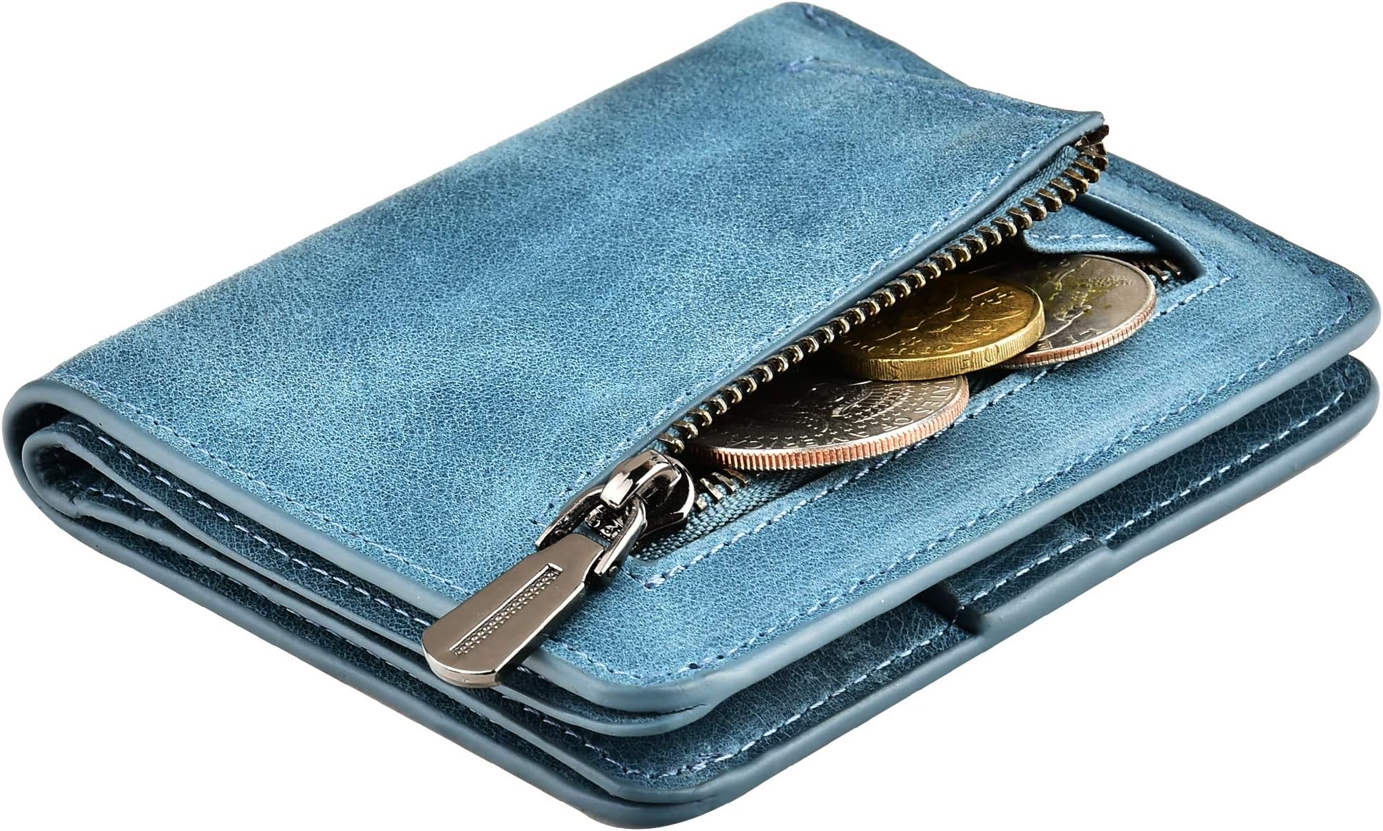 Womens RFID Blocking Wallet Accordion Credit Card Holder Genuine Leather Trifold for Mother's Day