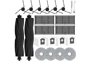SONIICMOMO Accessories Kit for Dreame X40 Ultra L40 Ultra MOVA P10 Pro Ultra Robot Vacuum Cleaner, 2 Main Brushes, 4 HEPA Filters, 4 Mop Pads, 4 Vacuum Bags, 6 Side Brushes, 1 Cleaning Brush, 1 Screwdriver
