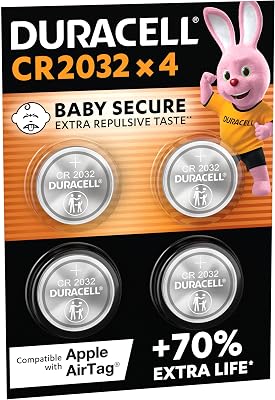 2032 Batterie a moneta al litio (Confezione da 4) 3V, CR2032