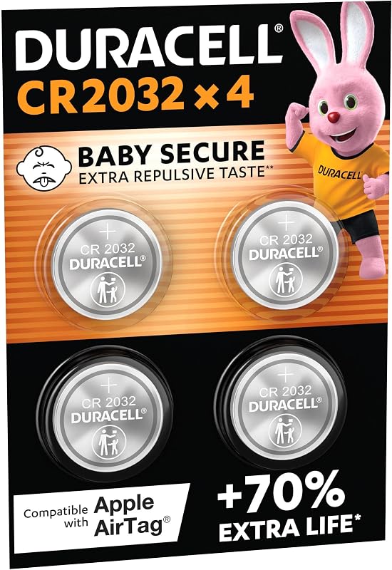 2032 Batterie a moneta al litio (Confezione da 4) 3V, CR2032