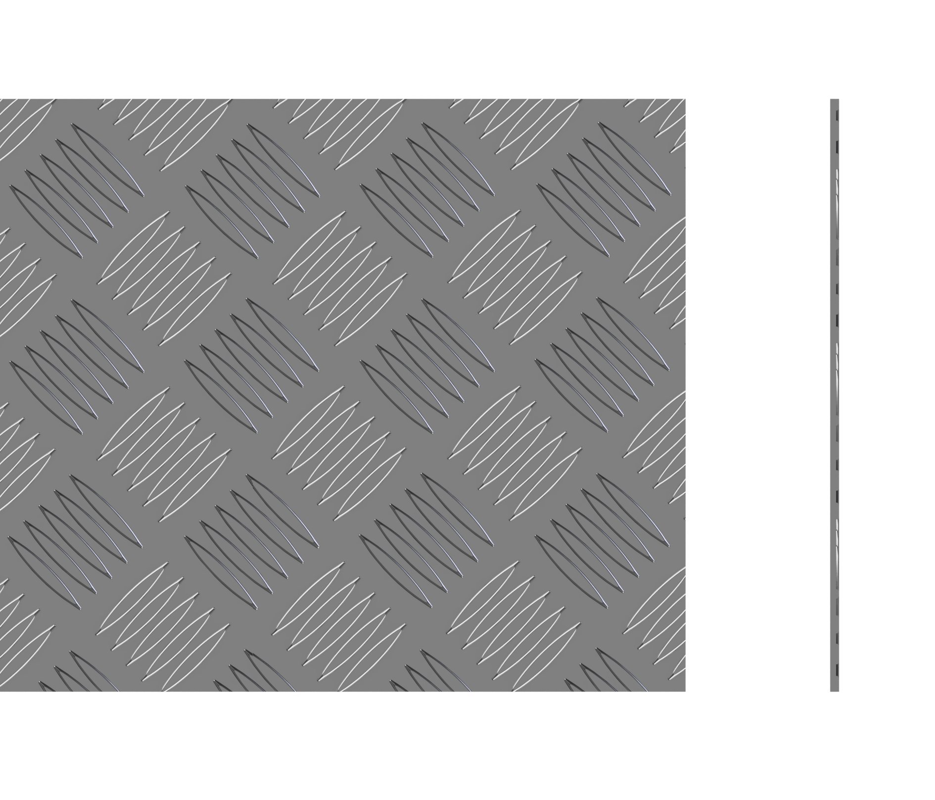 STORMGUARD 18AM035 Checker Plate, Aluminium, 1000mm x 200mm x 2mm, Set of 2 Piece