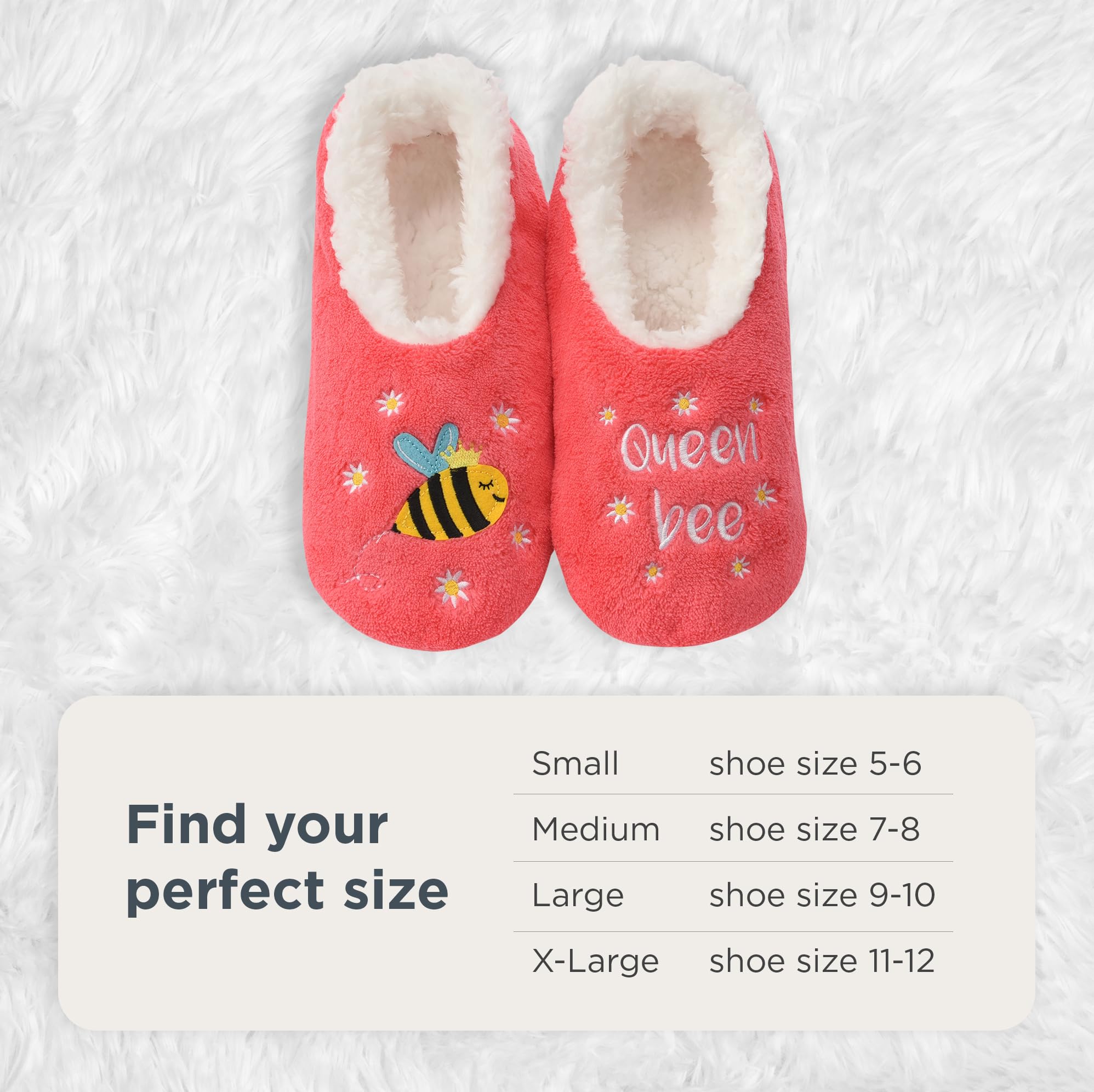Snoozies Animal Slipper Socks for Women, Funny Animal and Fuzzy Slippers Soft Non-Slip with Sherpa Lining, Cute Slippers|QBEE-M