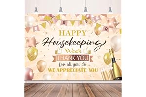 CUIXINCLT Housekeeping Week Decorations Backdrop Banner Thank You for All You Do We Appreciate You Photo Banner 5x3FT Happy Housekeeping Week Decorations for Party Supplies