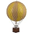 Authentic Models, Floating The Skies Air Balloon, Hanging Home Decor - 5.3 Inch Height, Historic Hot Air Balloon Model for Home Decor, Detailed Vintage Decorations to Hang from Ceiling - Yellow Double