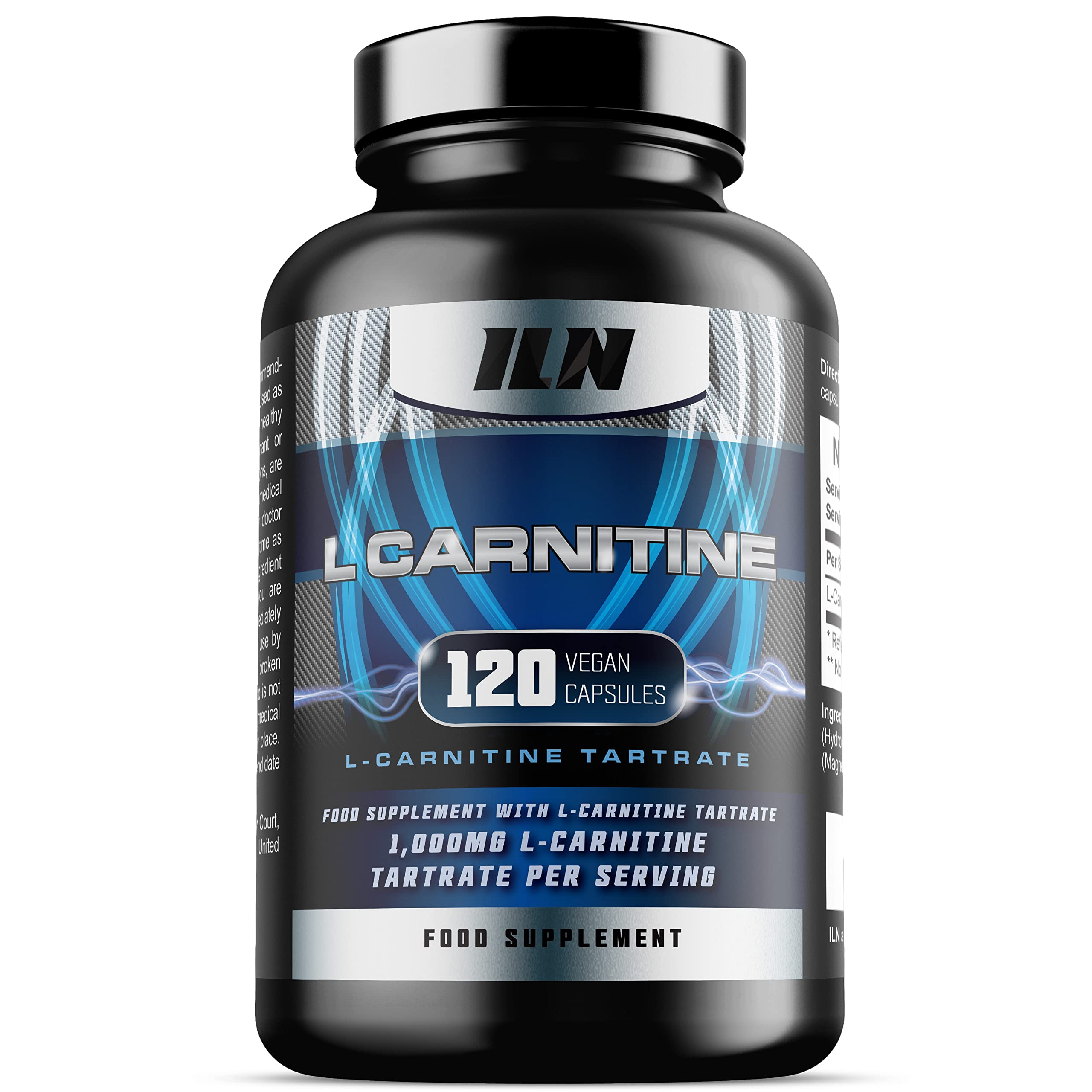 L Carnitine Capsules – 1000mg L-Carnitine Tartrate per Serving for Men and Women – Vegan Friendly – 120 Capsules (2 Month Supply)