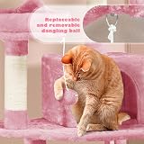 Yaheetech 158cm Multi-Level Cat Tree Tower Pink with Scratching Posts Condos view 6