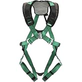 MSA V-Form+ Full Body Safety, Quick Connect Leg Straps, GREEN, Standard | D-Ring Configuration: Back, With Shoulder Padding, Full Body Harness, OSHA Compliant, Commercial Grade 10206101