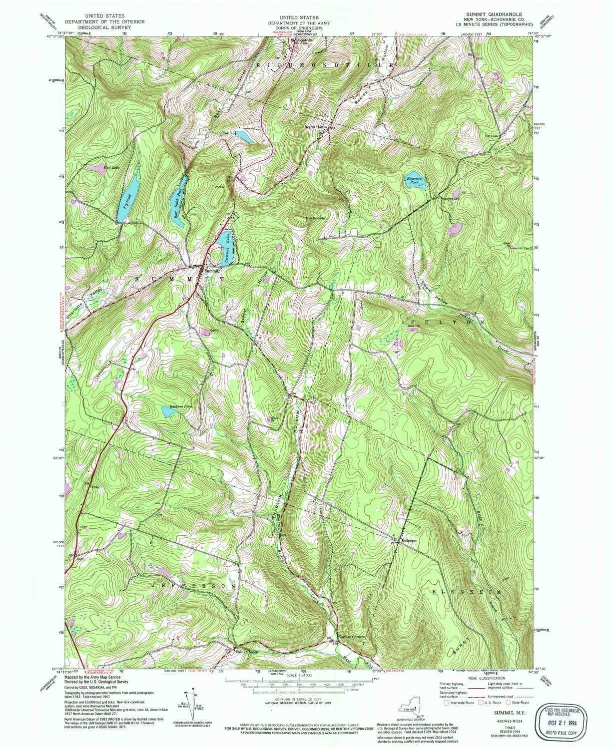 Amazon Com Yellowmaps Summit Ny Topo Map 1 24000 Scale 7 5 X 7 5 - a!   mazon com yellowmaps summit ny topo map 1 24000 scale 7 5 x 7 5 minute !   historical 1943 updated 1994 26 9 x 22 in polypropylene sports