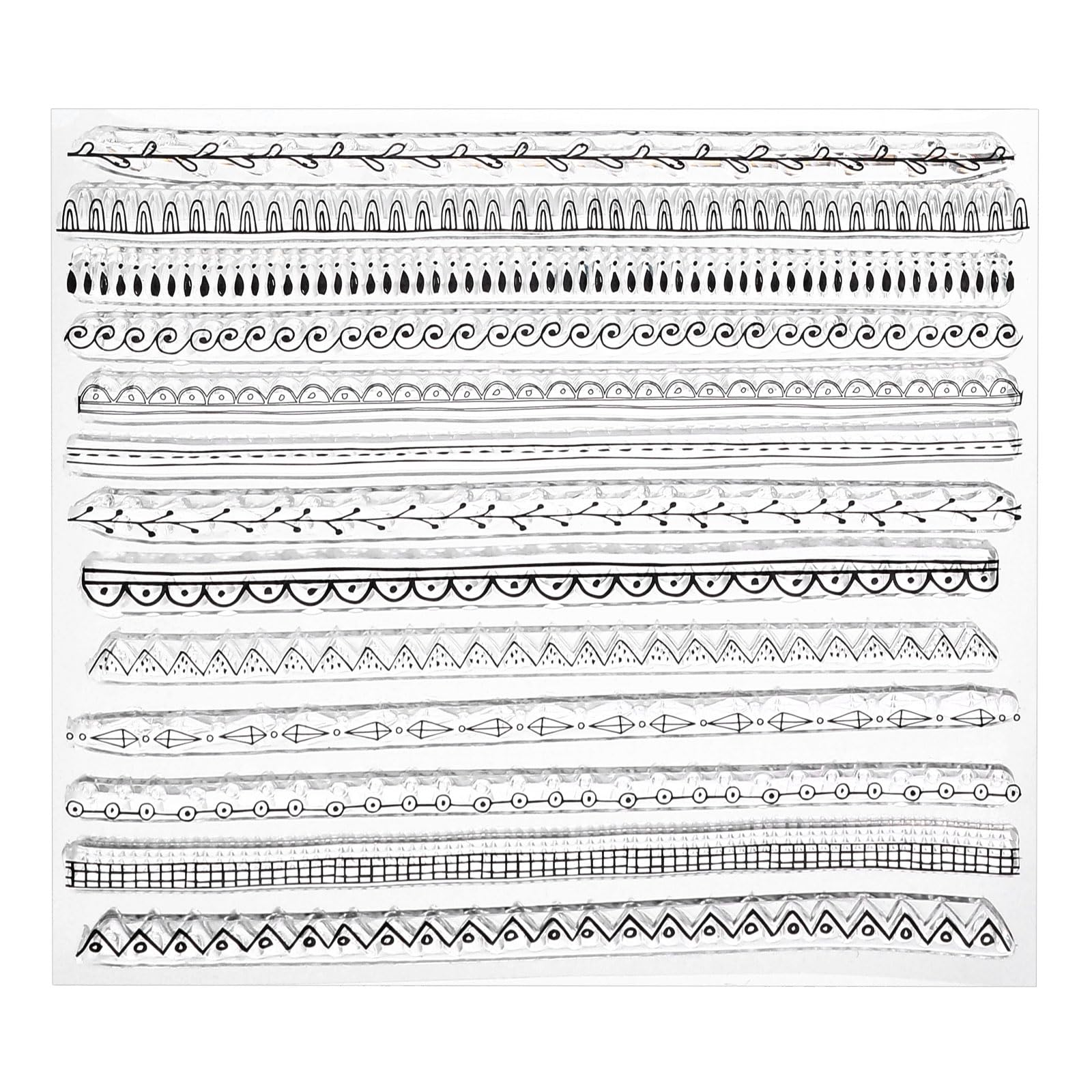 PATIKIL Transparent Silicone Stamps, 1 Pcs T1320 Side Strip Clear Stamps for Card Making Decoration DIY Scrapbooking Embossing Album Decor Craft, Clear