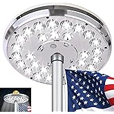 Flagpole Light Solar Powered, Auro 8 Silver Flag Pole Light 29 Bright Huge LED for 15-25 Ft Outdoor Flag Poles, 20 Hour Long-Lasting Spectacular Aurora Lighting, Dusk to Dawn Auto On/Off