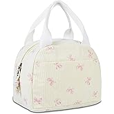 GISMTR Lunch Bag for Women Insulated Lunch Box Cute Corduroy Lunch Tote Bags Reusable Large Capacity Cooler Bag for Travel Work Picnic